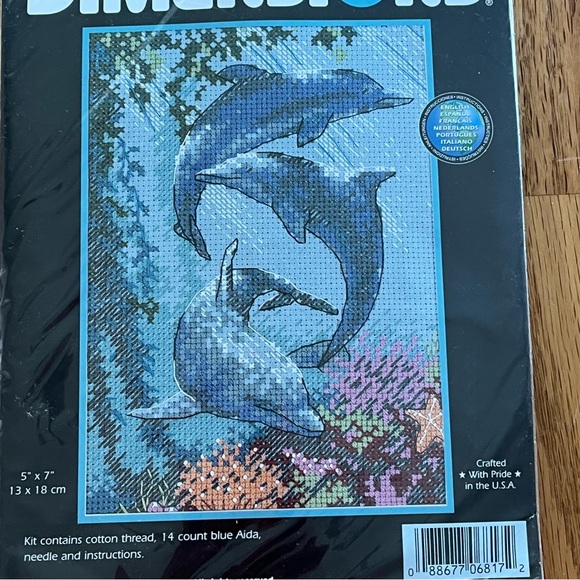 NWT Dimensions Dolphin Trio Counted Cross Stitch Kit - Picture 3 of 11